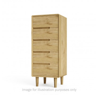 Scandic Oak 5 Drawer Chest of Drawers